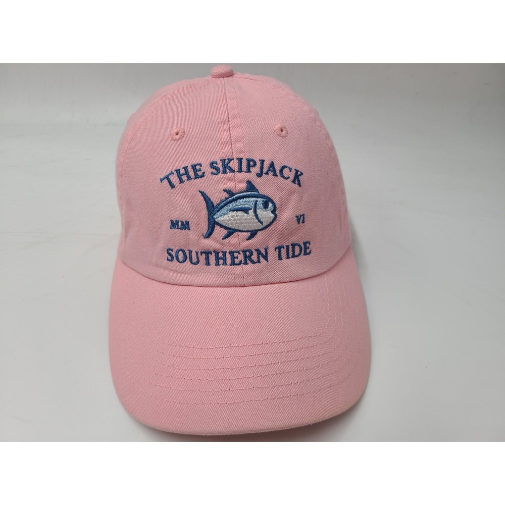 Women Southern Tide The Skipjack Strapback Adjustable Hat Cap Cotton Fish Pink